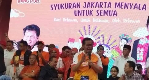 Pramono Anung dan Rano Karno Hadiri Syukuran Kemenangan Pilgub Jakarta