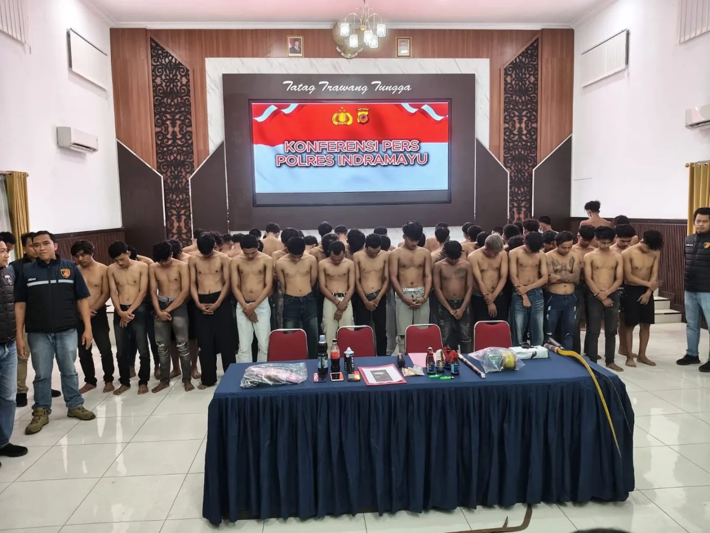 Polres Indramayu Amankan 58 Remaja Diduga Hendak Picu Kericuhan Aksi Unjuk Rasa