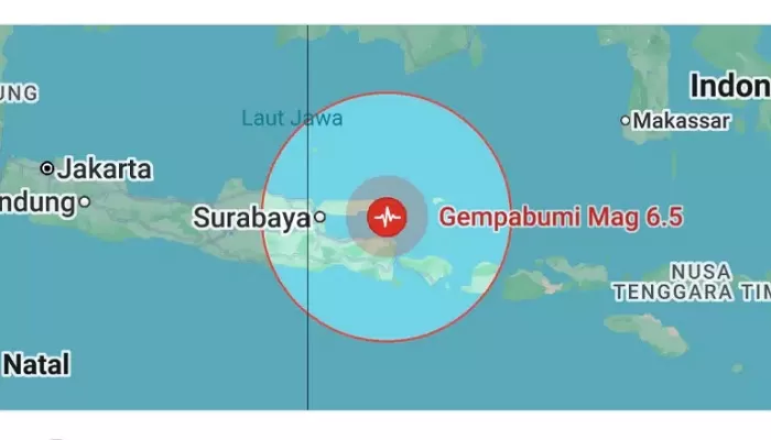 Gempa M 6,5 Guncang Sumenep, Terasa hingga Bali dan Lombok