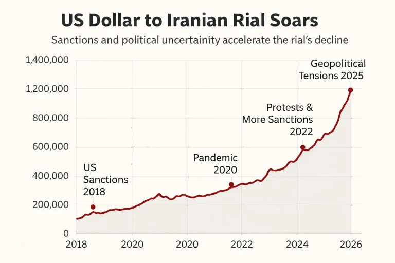 Rial Iran Terpuruk, Dolar Melonjak Akibat Ulah AS