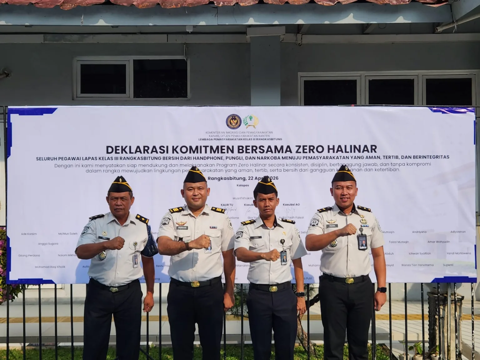 Seluruh Pegawai Lapas Rangkasbitung Deklarasikan Zero Halinar untuk Pemasyarakatan yang Aman dan Berintegritas